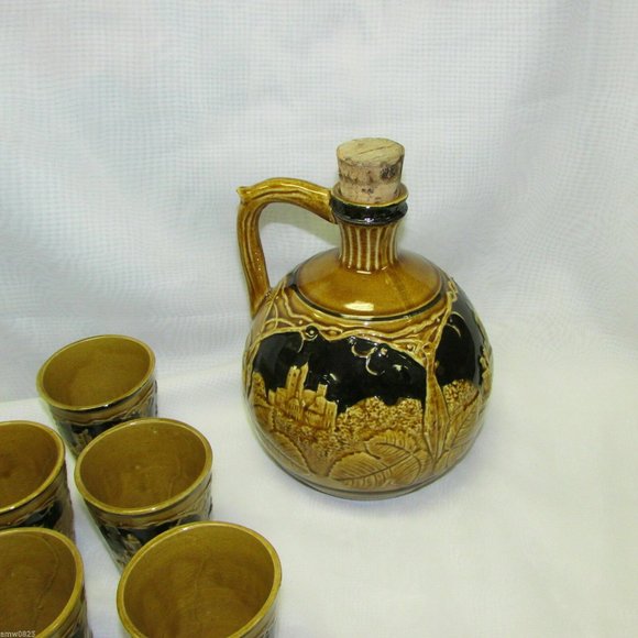 Vintage Liquor Decanter Set Mid-Century Ceramic Pottery Please Read Description - Picture 5 of 13